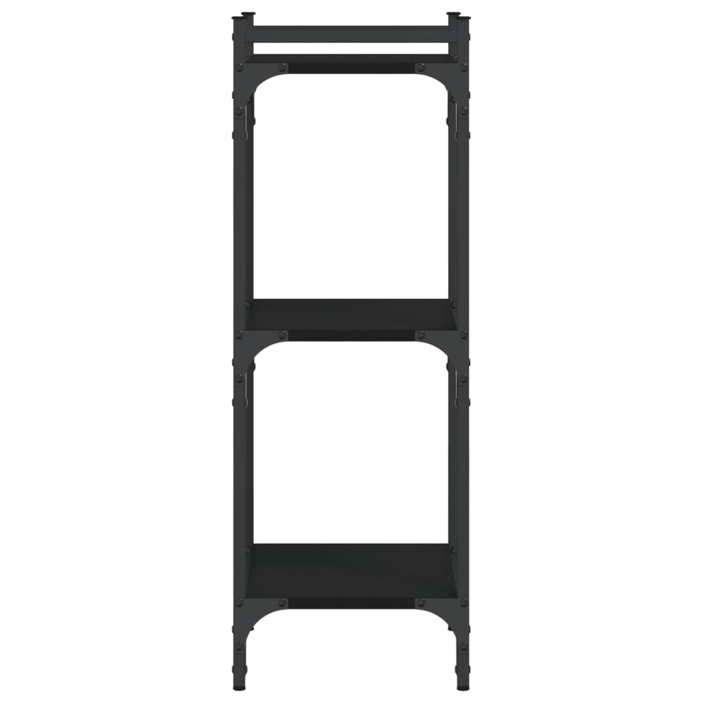 vidaXL Bibliotecă cu 3 niveluri, negru, 40x30x86 cm, lemn prelucrat vidaXL Bibliotecă cu 3 niveluri, negru, 40x30x86 cm, lemn prelucrat