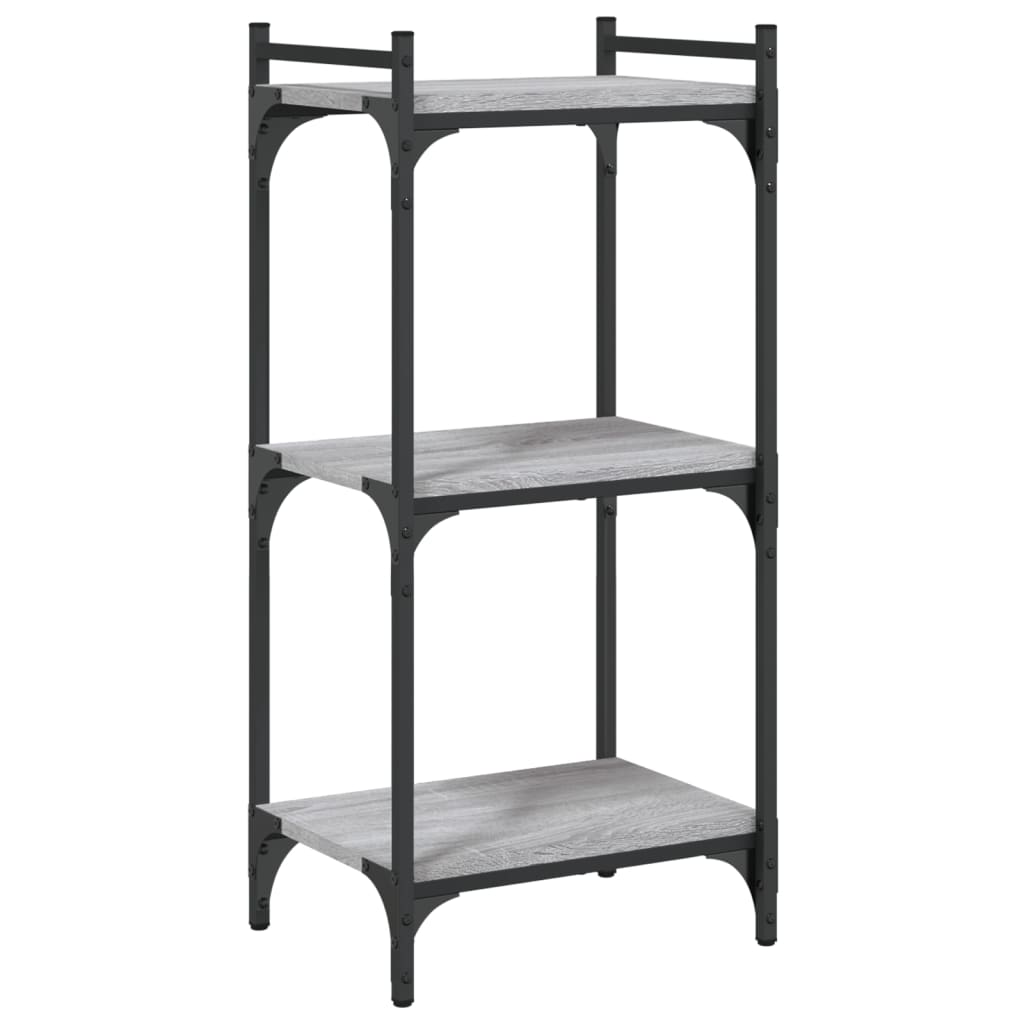 vidaXL Bibliotecă cu 3 niveluri gri sonoma 40x30x86 cm, lemn prelucrat vidaXL Bibliotecă cu 3 niveluri gri sonoma 40x30x86 cm, lemn prelucrat