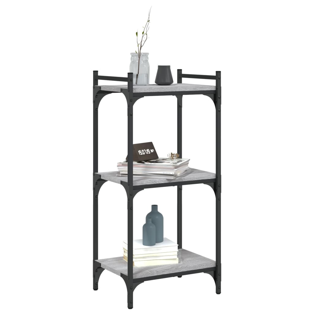 vidaXL Bibliotecă cu 3 niveluri gri sonoma 40x30x86 cm, lemn prelucrat vidaXL Bibliotecă cu 3 niveluri gri sonoma 40x30x86 cm, lemn prelucrat
