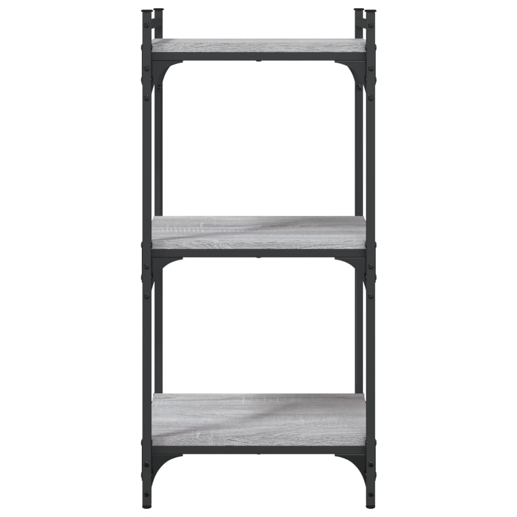 vidaXL Bibliotecă cu 3 niveluri gri sonoma 40x30x86 cm, lemn prelucrat vidaXL Bibliotecă cu 3 niveluri gri sonoma 40x30x86 cm, lemn prelucrat