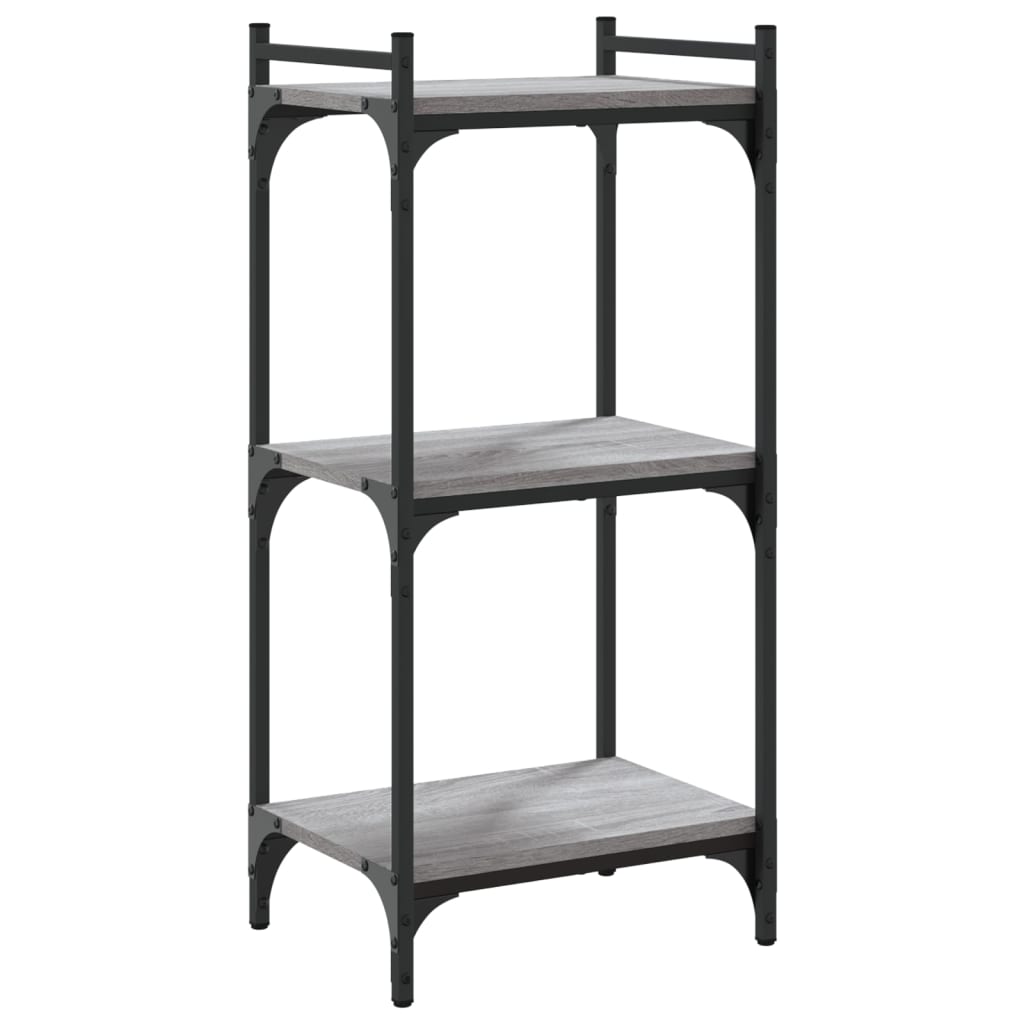 vidaXL Bibliotecă cu 3 niveluri gri sonoma 40x30x86 cm, lemn prelucrat vidaXL Bibliotecă cu 3 niveluri gri sonoma 40x30x86 cm, lemn prelucrat