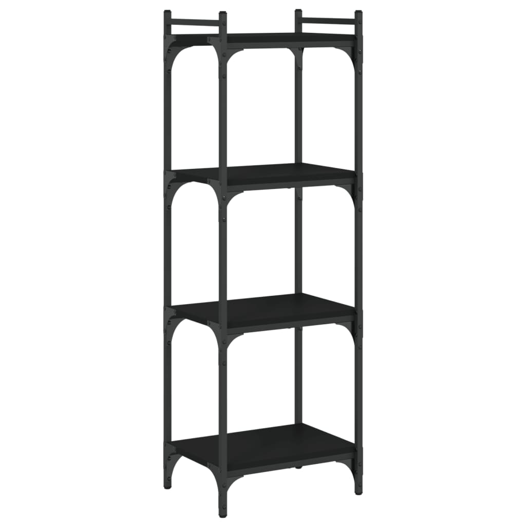 vidaXL Bibliotecă cu 4 niveluri, negru, 40x30x120 cm, lemn prelucrat vidaXL Bibliotecă cu 4 niveluri, negru, 40x30x120 cm, lemn prelucrat