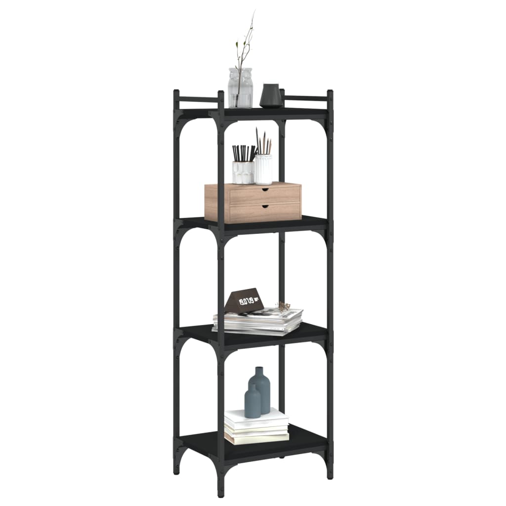 vidaXL Bibliotecă cu 4 niveluri, negru, 40x30x120 cm, lemn prelucrat vidaXL Bibliotecă cu 4 niveluri, negru, 40x30x120 cm, lemn prelucrat