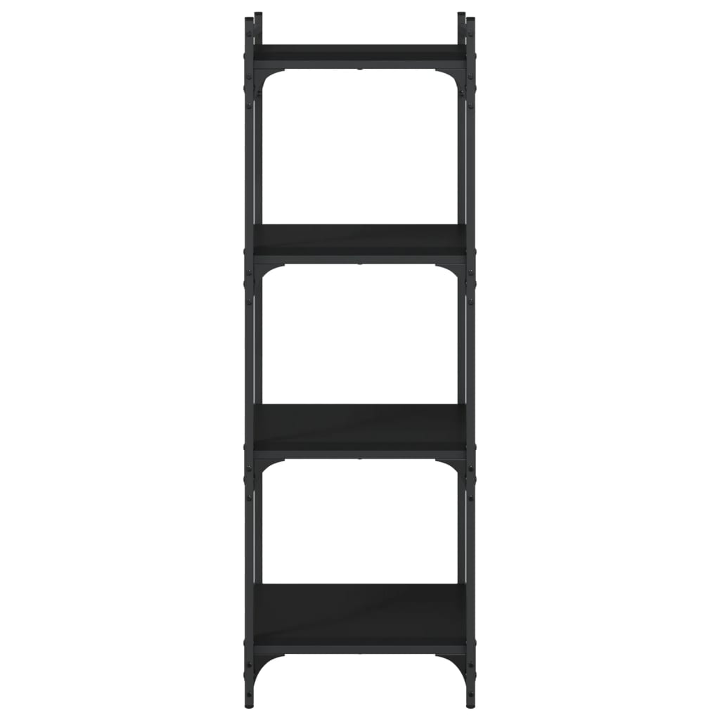 vidaXL Bibliotecă cu 4 niveluri, negru, 40x30x120 cm, lemn prelucrat vidaXL Bibliotecă cu 4 niveluri, negru, 40x30x120 cm, lemn prelucrat