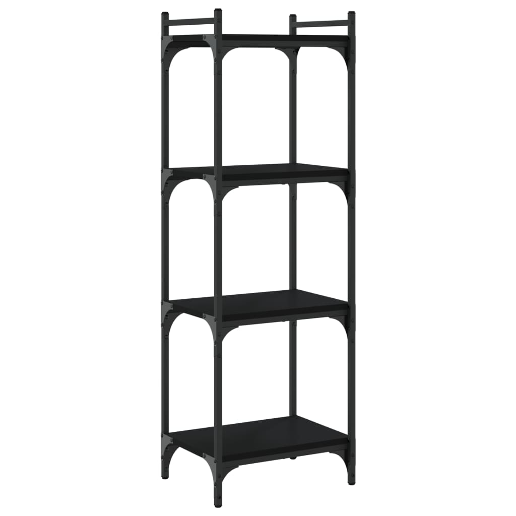 vidaXL Bibliotecă cu 4 niveluri, negru, 40x30x120 cm, lemn prelucrat vidaXL Bibliotecă cu 4 niveluri, negru, 40x30x120 cm, lemn prelucrat