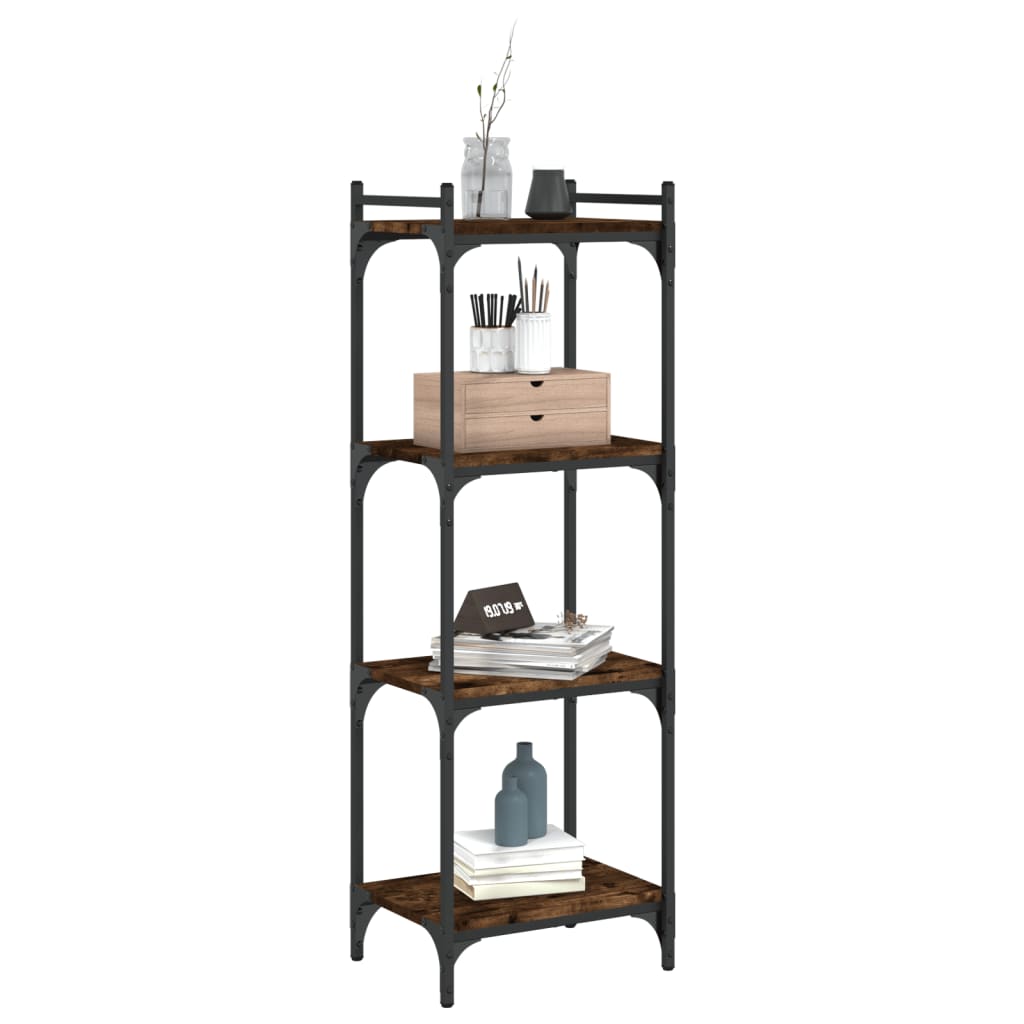 vidaXL Bibliotecă 4 niveluri stejar afumat 40x30x120 cm lemn prelucrat vidaXL Bibliotecă 4 niveluri stejar afumat 40x30x120 cm lemn prelucrat