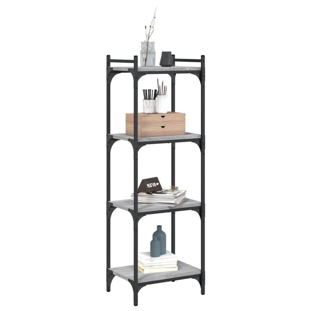 vidaXL Bibliotecă cu 4 niveluri gri sonoma 40x30x120 cm lemn prelucrat vidaXL Bibliotecă cu 4 niveluri gri sonoma 40x30x120 cm lemn prelucrat