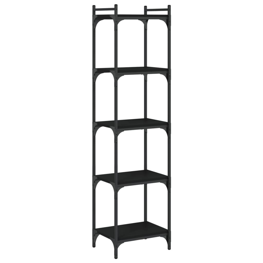 vidaXL Bibliotecă cu 5 niveluri, negru, 40x30x154 cm, lemn prelucrat vidaXL Bibliotecă cu 5 niveluri, negru, 40x30x154 cm, lemn prelucrat