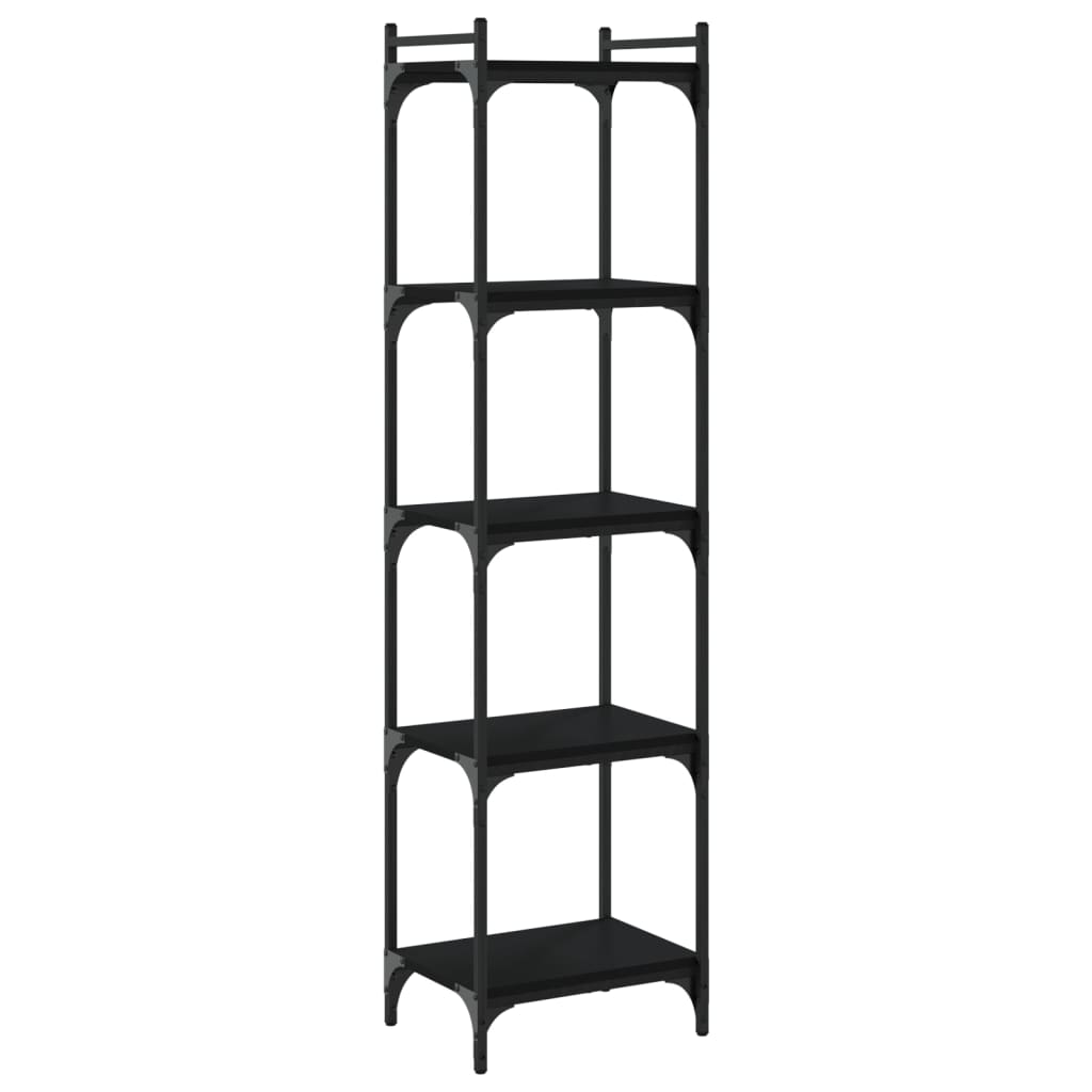 vidaXL Bibliotecă cu 5 niveluri, negru, 40x30x154 cm, lemn prelucrat vidaXL Bibliotecă cu 5 niveluri, negru, 40x30x154 cm, lemn prelucrat