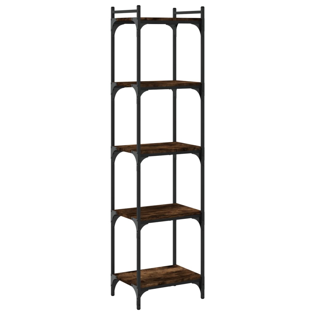 vidaXL Bibliotecă 5 niveluri stejar afumat 40x30x154 cm lemn prelucrat vidaXL Bibliotecă 5 niveluri stejar afumat 40x30x154 cm lemn prelucrat