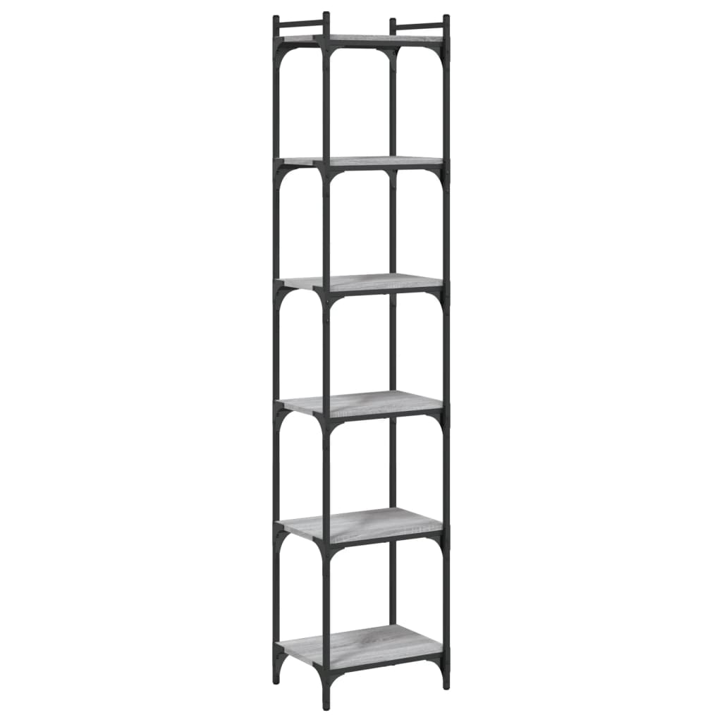 vidaXL Bibliotecă cu 6 niveluri gri sonoma 40x30x188 cm lemn prelucrat vidaXL Bibliotecă cu 6 niveluri gri sonoma 40x30x188 cm lemn prelucrat