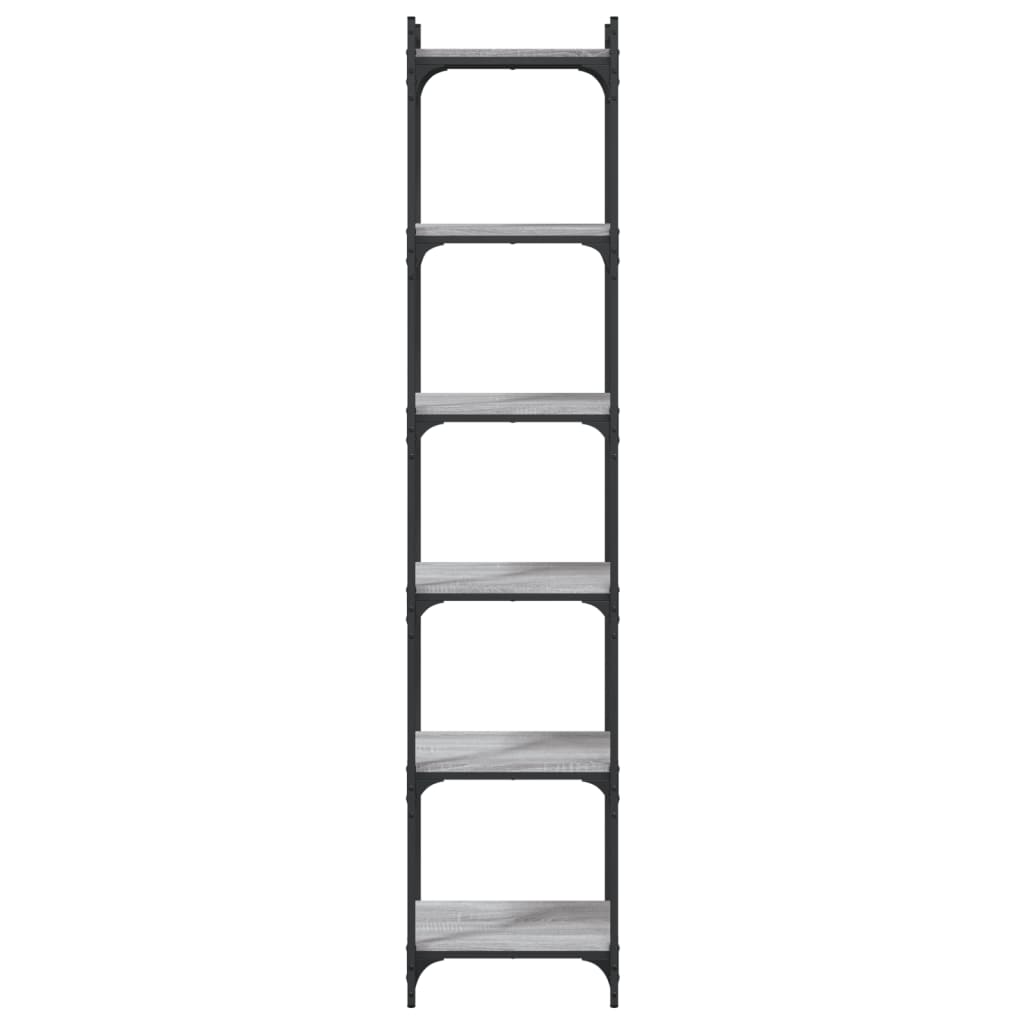 vidaXL Bibliotecă cu 6 niveluri gri sonoma 40x30x188 cm lemn prelucrat vidaXL Bibliotecă cu 6 niveluri gri sonoma 40x30x188 cm lemn prelucrat