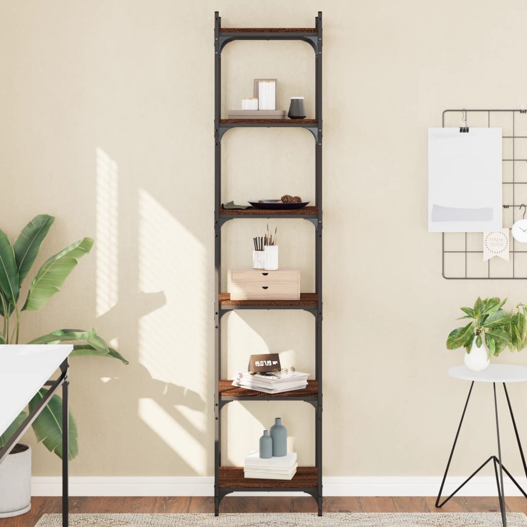 vidaXL Bibliotecă 6 niveluri, stejar maro 40x30x188 cm, lemn prelucrat vidaXL Bibliotecă 6 niveluri, stejar maro 40x30x188 cm, lemn prelucrat