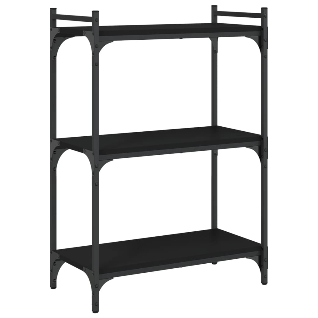 vidaXL Bibliotecă cu 3 niveluri, negru, 60x30x86 cm, lemn prelucrat vidaXL Bibliotecă cu 3 niveluri, negru, 60x30x86 cm, lemn prelucrat