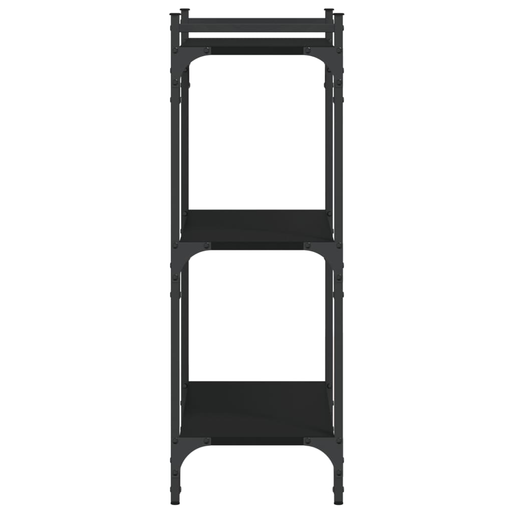 vidaXL Bibliotecă cu 3 niveluri, negru, 60x30x86 cm, lemn prelucrat vidaXL Bibliotecă cu 3 niveluri, negru, 60x30x86 cm, lemn prelucrat