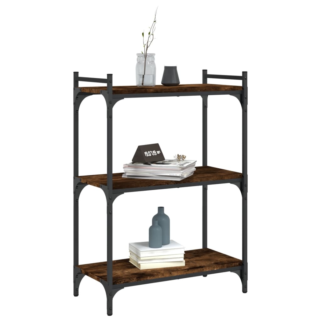 vidaXL Bibliotecă 3 niveluri stejar fumuriu 60x30x86 cm lemn prelucrat vidaXL Bibliotecă 3 niveluri stejar fumuriu 60x30x86 cm lemn prelucrat