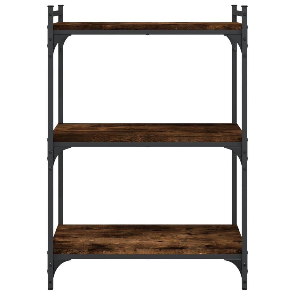 vidaXL Bibliotecă 3 niveluri stejar fumuriu 60x30x86 cm lemn prelucrat vidaXL Bibliotecă 3 niveluri stejar fumuriu 60x30x86 cm lemn prelucrat