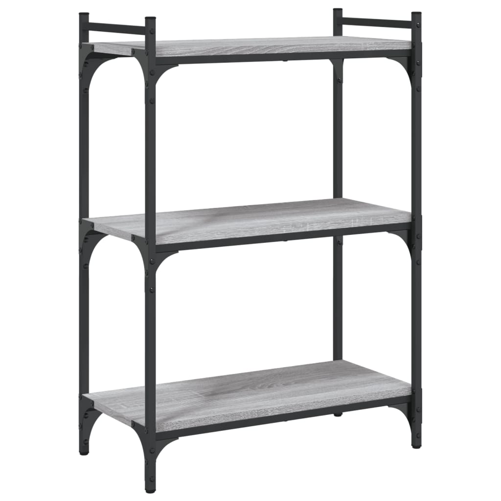vidaXL Bibliotecă cu 3 niveluri gri sonoma 60x30x86 cm lemn compozit vidaXL Bibliotecă cu 3 niveluri gri sonoma 60x30x86 cm lemn compozit
