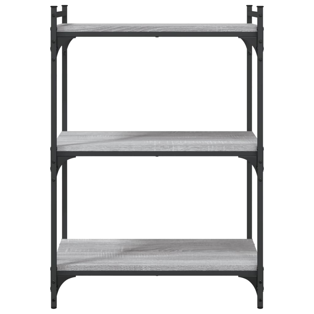 vidaXL Bibliotecă cu 3 niveluri gri sonoma 60x30x86 cm lemn compozit vidaXL Bibliotecă cu 3 niveluri gri sonoma 60x30x86 cm lemn compozit