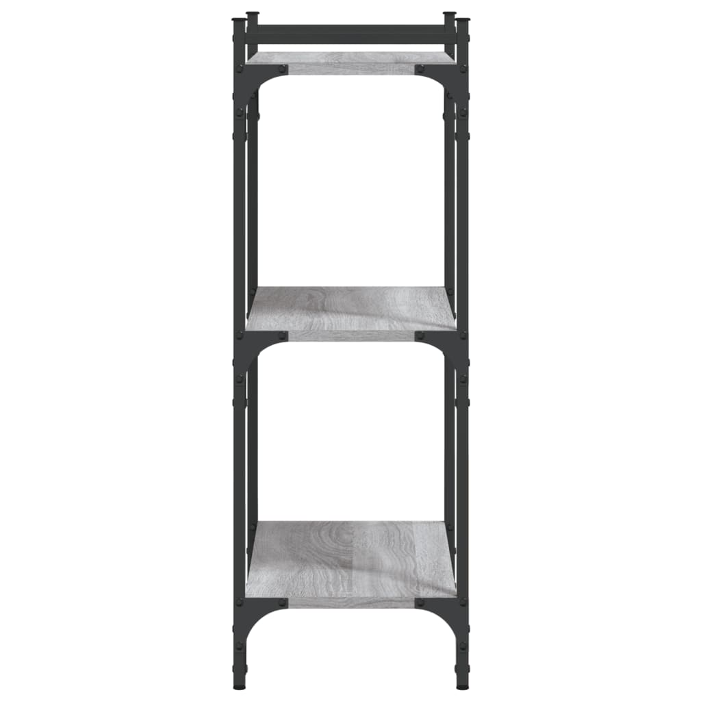 vidaXL Bibliotecă cu 3 niveluri gri sonoma 60x30x86 cm lemn compozit vidaXL Bibliotecă cu 3 niveluri gri sonoma 60x30x86 cm lemn compozit