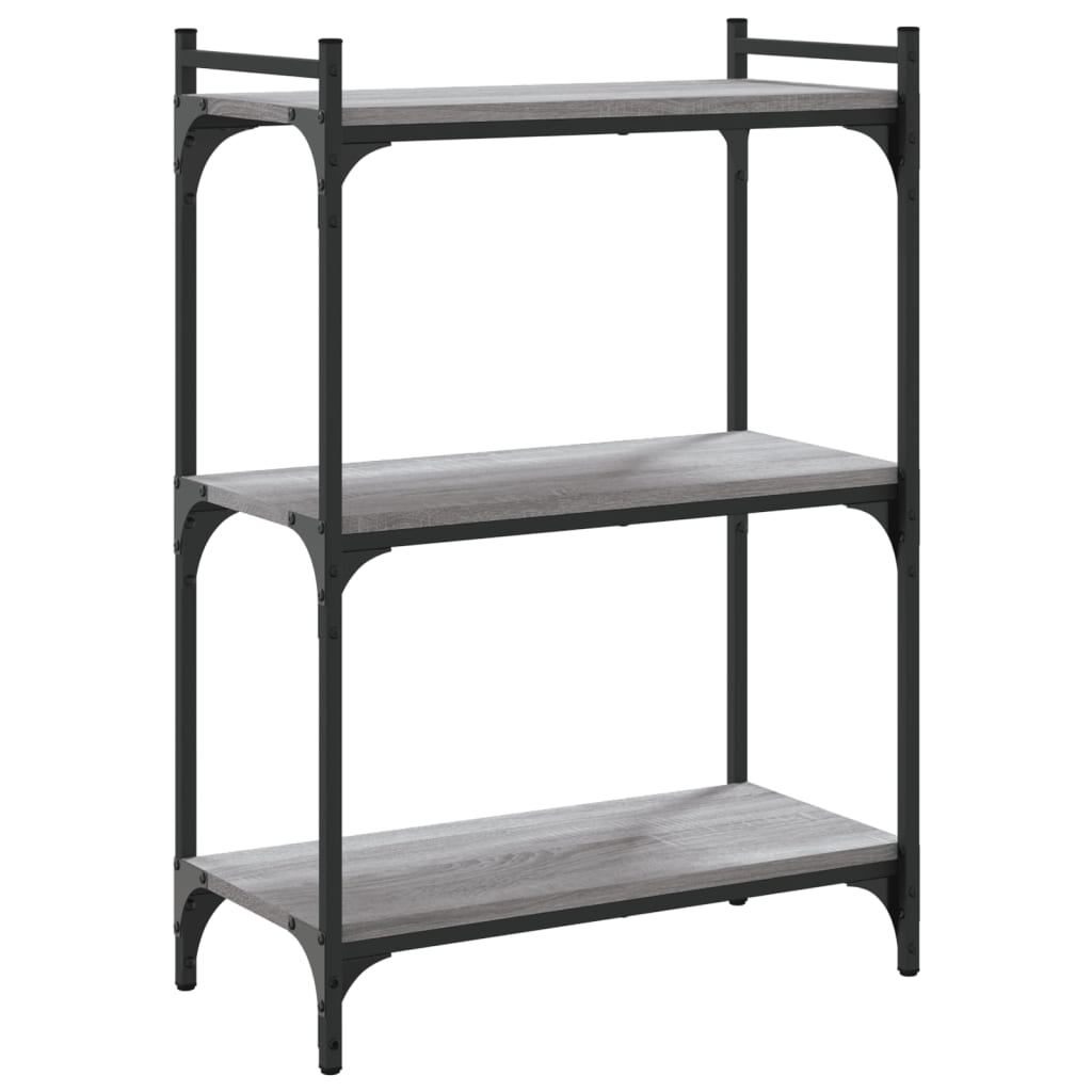 vidaXL Bibliotecă cu 3 niveluri gri sonoma 60x30x86 cm lemn compozit vidaXL Bibliotecă cu 3 niveluri gri sonoma 60x30x86 cm lemn compozit