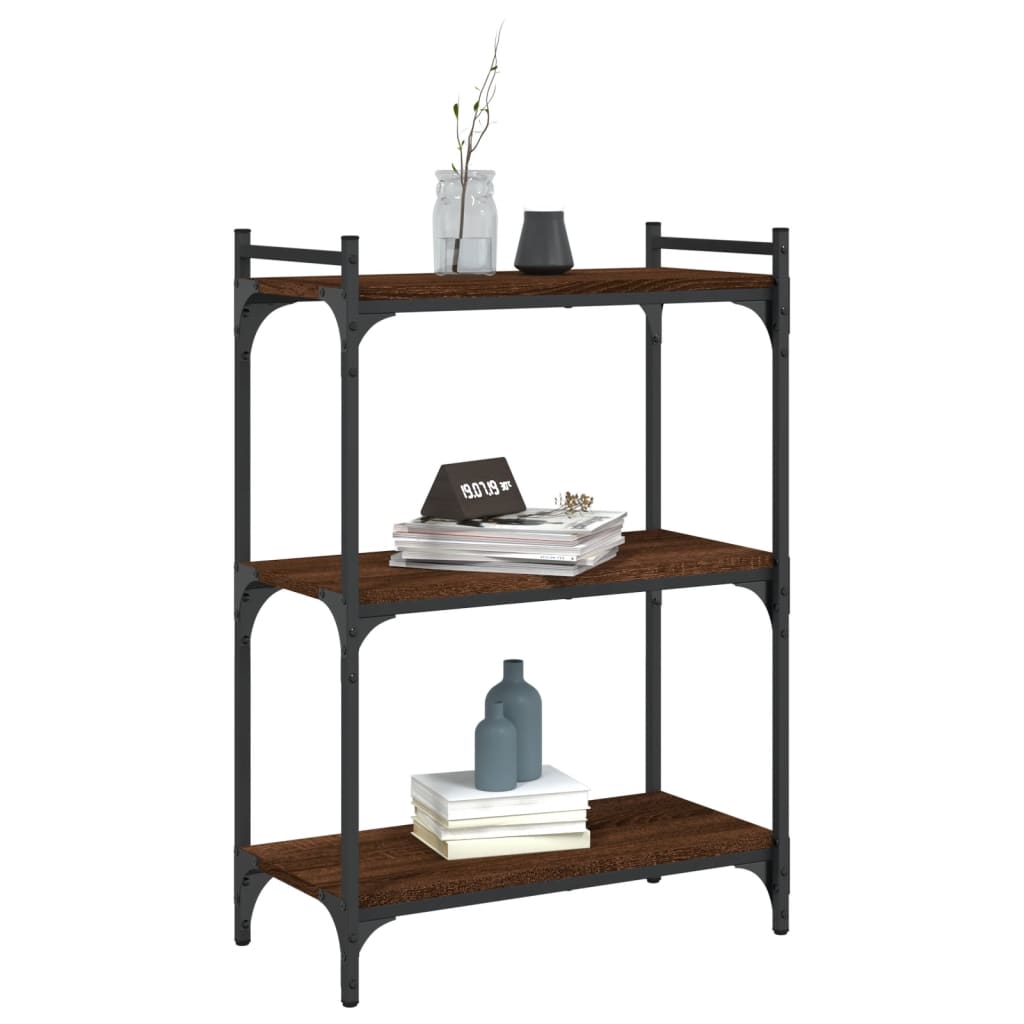 vidaXL Bibliotecă cu 3 niveluri, stejar maro 60x30x86 cm lemn compozit vidaXL Bibliotecă cu 3 niveluri, stejar maro 60x30x86 cm lemn compozit