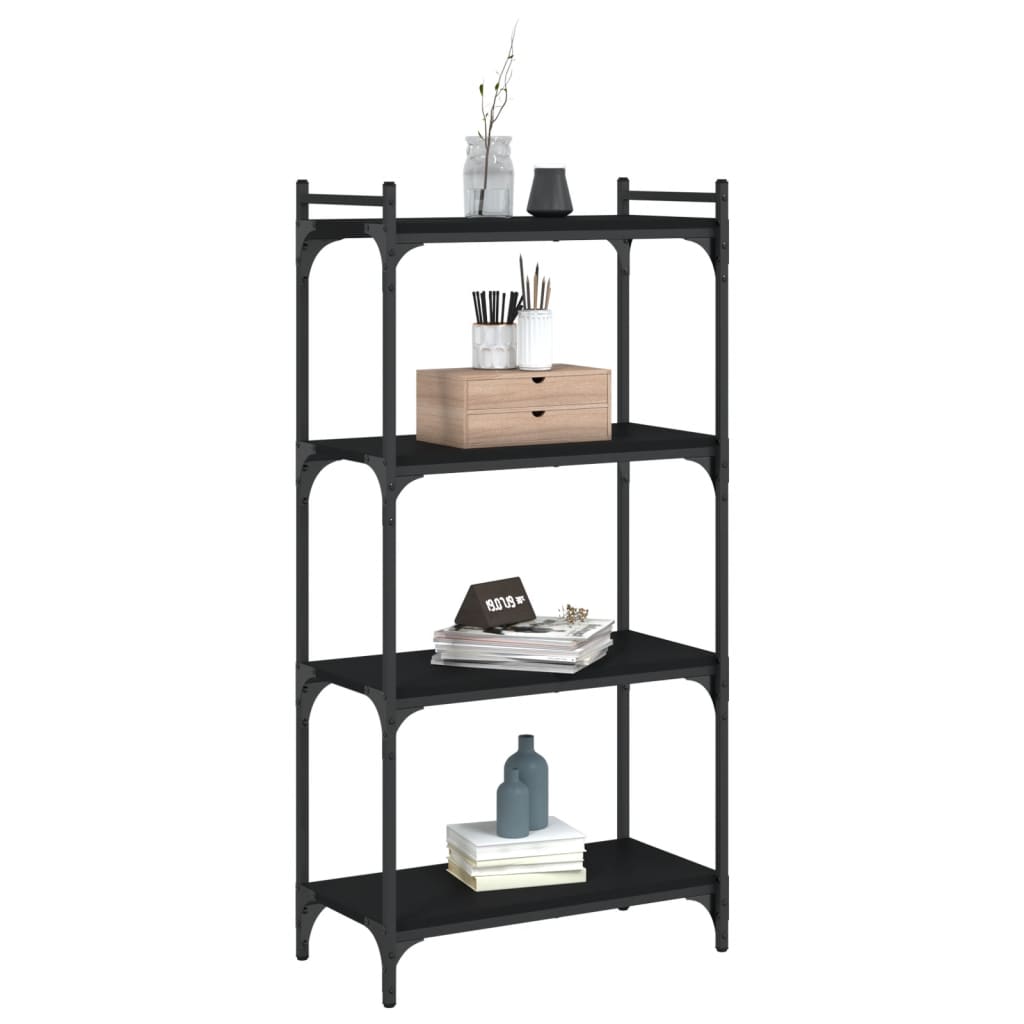 vidaXL Bibliotecă cu 4 niveluri, negru, 60x30x120 cm, lemn prelucrat vidaXL Bibliotecă cu 4 niveluri, negru, 60x30x120 cm, lemn prelucrat