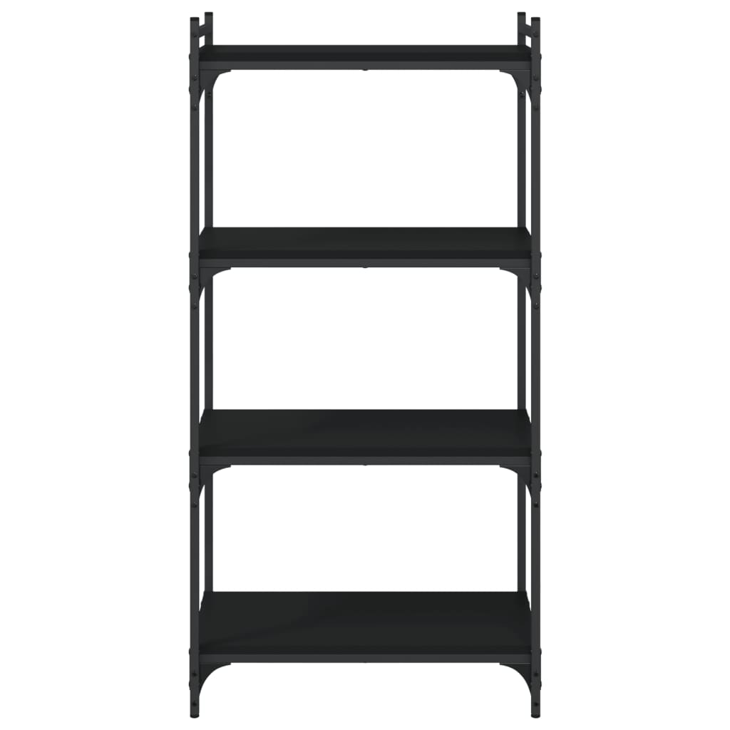 vidaXL Bibliotecă cu 4 niveluri, negru, 60x30x120 cm, lemn prelucrat vidaXL Bibliotecă cu 4 niveluri, negru, 60x30x120 cm, lemn prelucrat