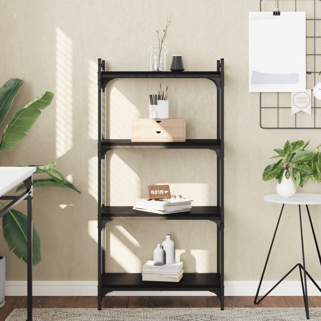 vidaXL Bibliotecă cu 4 niveluri, negru, 60x30x120 cm, lemn prelucrat vidaXL Bibliotecă cu 4 niveluri, negru, 60x30x120 cm, lemn prelucrat