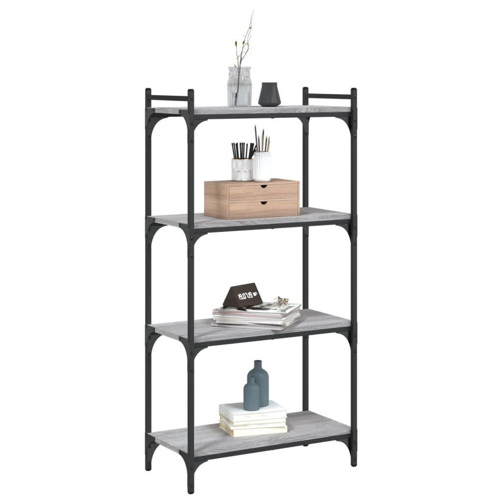 vidaXL Bibliotecă cu 4 niveluri gri sonoma 60x30x120 cm lemn prelucrat vidaXL Bibliotecă cu 4 niveluri gri sonoma 60x30x120 cm lemn prelucrat