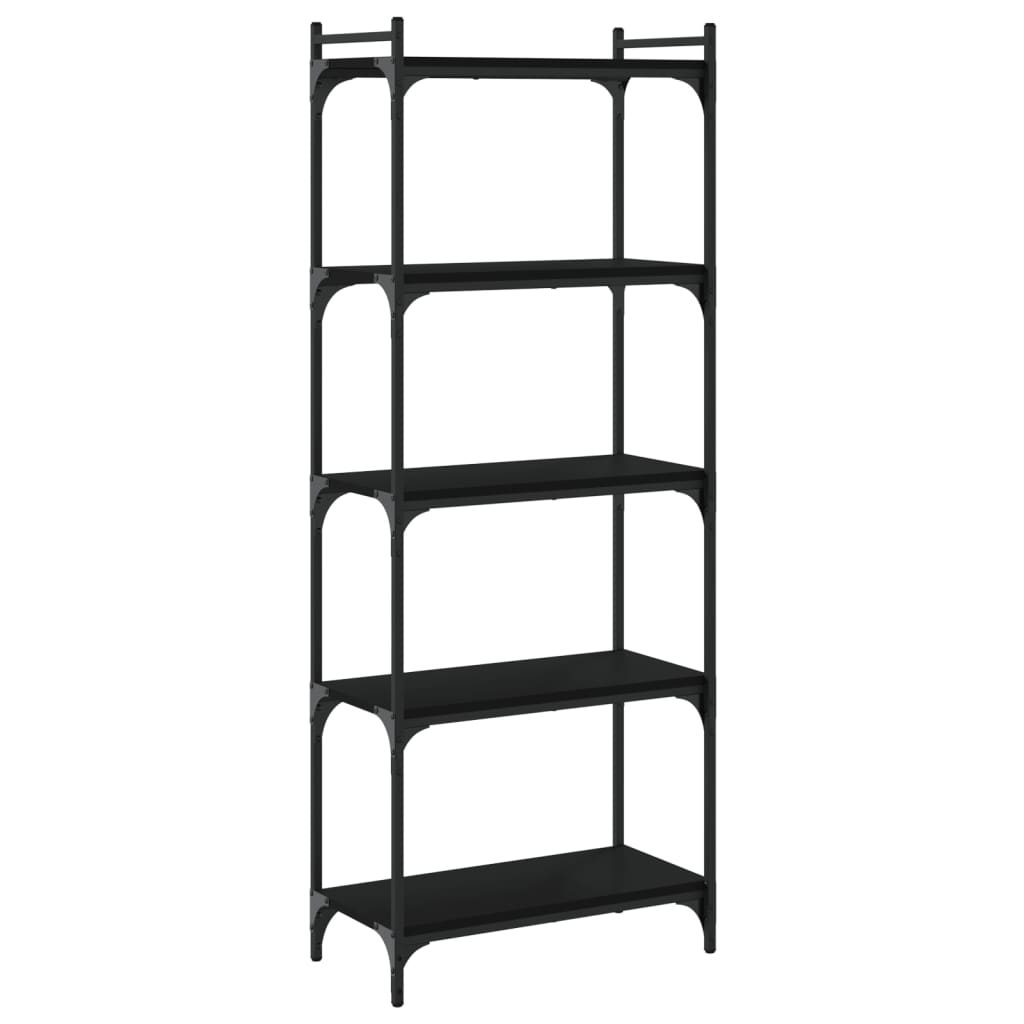 vidaXL Bibliotecă cu 5 niveluri, negru, 60x30x154 cm, lemn prelucrat vidaXL Bibliotecă cu 5 niveluri, negru, 60x30x154 cm, lemn prelucrat