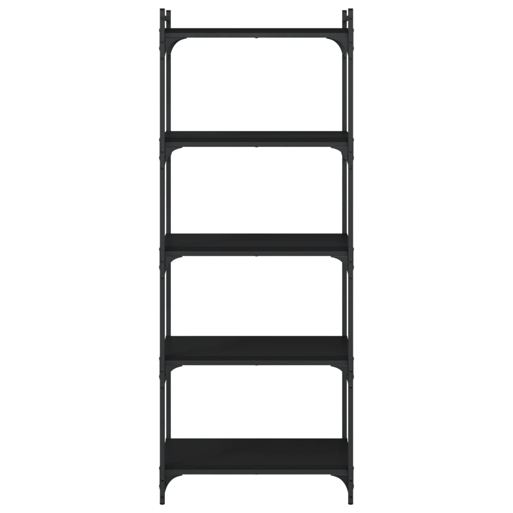 vidaXL Bibliotecă cu 5 niveluri, negru, 60x30x154 cm, lemn prelucrat vidaXL Bibliotecă cu 5 niveluri, negru, 60x30x154 cm, lemn prelucrat