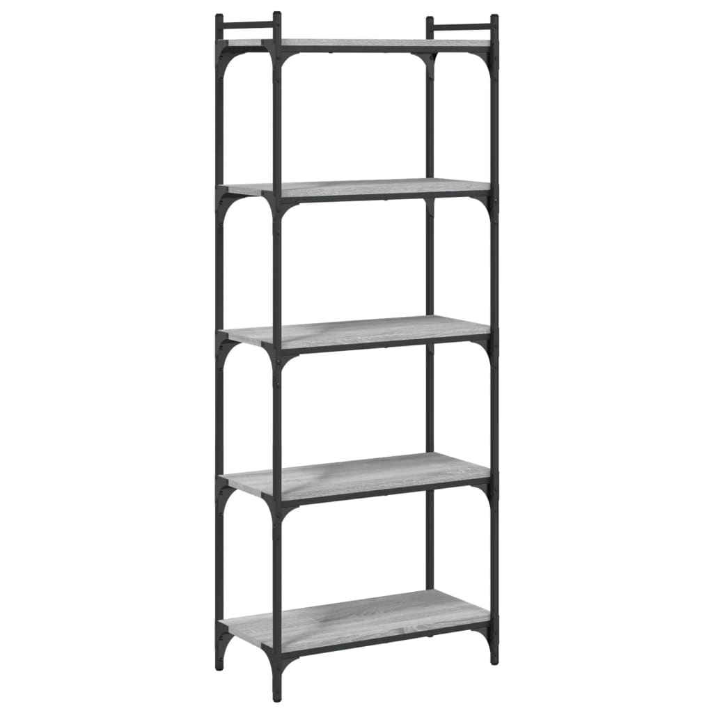 vidaXL Bibliotecă cu 5 niveluri gri sonoma 60x30x154 cm lemn prelucrat vidaXL Bibliotecă cu 5 niveluri gri sonoma 60x30x154 cm lemn prelucrat