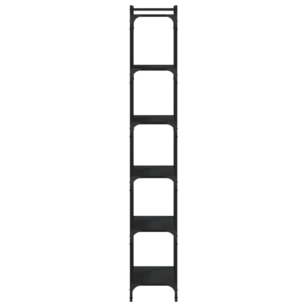 vidaXL Bibliotecă cu 6 niveluri, negru, 60x30x188 cm, lemn prelucrat vidaXL Bibliotecă cu 6 niveluri, negru, 60x30x188 cm, lemn prelucrat