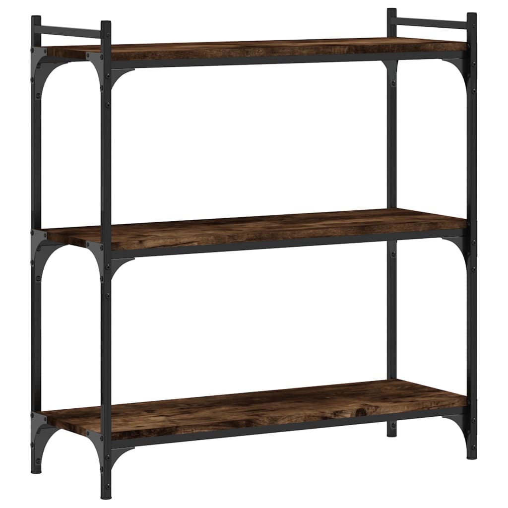 vidaXL Bibliotecă 3 niveluri stejar afumat 80x30x86 cm, lemn prelucrat vidaXL Bibliotecă 3 niveluri stejar afumat 80x30x86 cm, lemn prelucrat