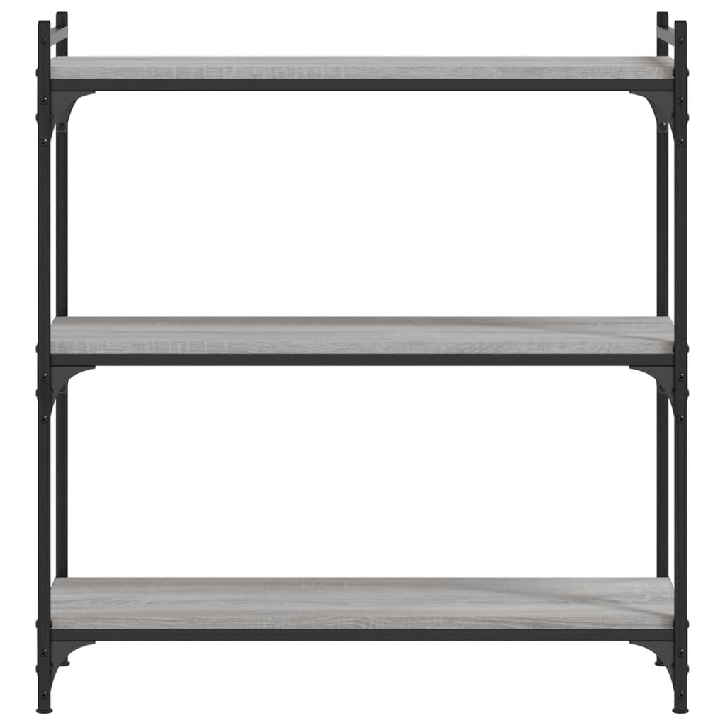 vidaXL Bibliotecă cu 3 niveluri gri sonoma 80x30x86 cm, lemn prelucrat vidaXL Bibliotecă cu 3 niveluri gri sonoma 80x30x86 cm, lemn prelucrat