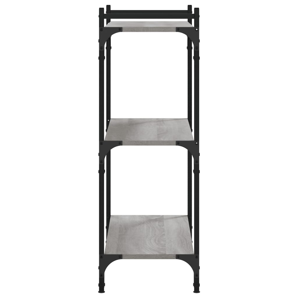vidaXL Bibliotecă cu 3 niveluri gri sonoma 80x30x86 cm, lemn prelucrat vidaXL Bibliotecă cu 3 niveluri gri sonoma 80x30x86 cm, lemn prelucrat
