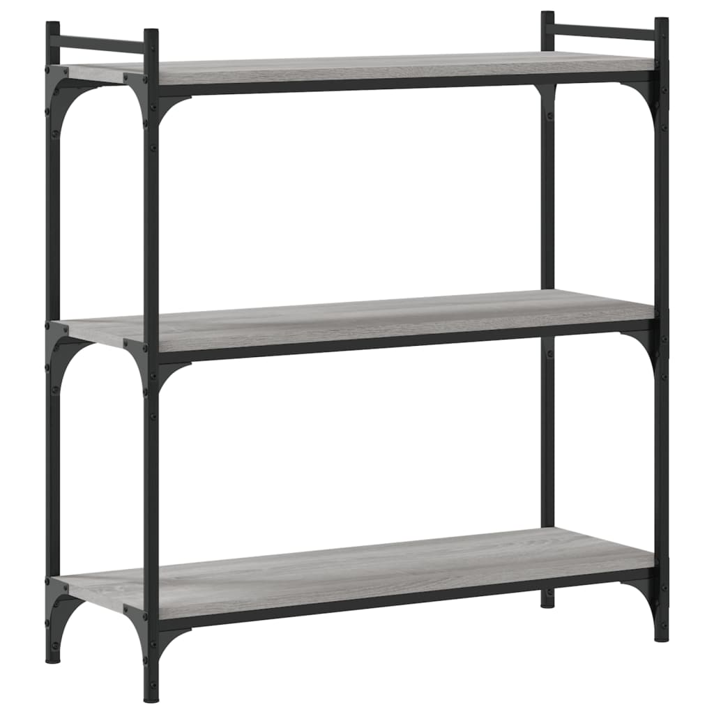 vidaXL Bibliotecă cu 3 niveluri gri sonoma 80x30x86 cm, lemn prelucrat vidaXL Bibliotecă cu 3 niveluri gri sonoma 80x30x86 cm, lemn prelucrat