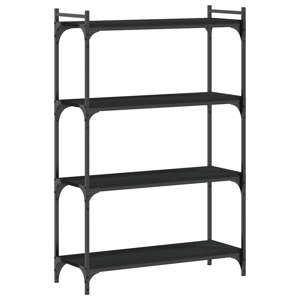vidaXL Bibliotecă cu 4 niveluri, negru, 80x30x120 cm, lemn prelucrat vidaXL Bibliotecă cu 4 niveluri, negru, 80x30x120 cm, lemn prelucrat