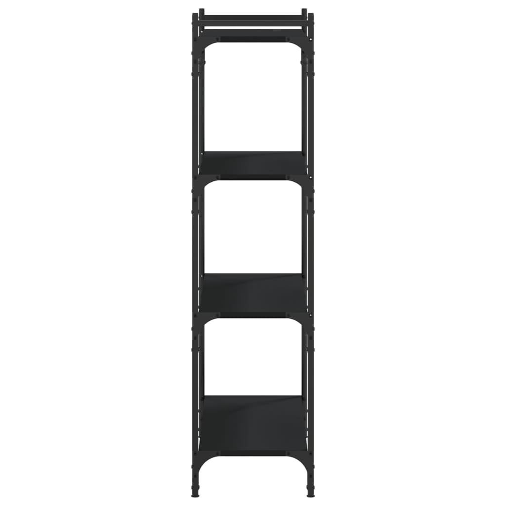 vidaXL Bibliotecă cu 4 niveluri, negru, 80x30x120 cm, lemn prelucrat vidaXL Bibliotecă cu 4 niveluri, negru, 80x30x120 cm, lemn prelucrat