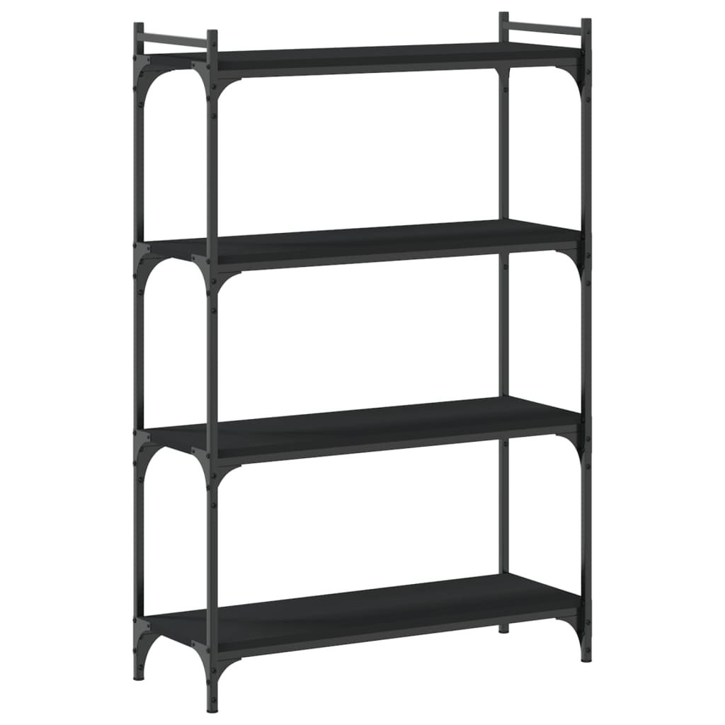vidaXL Bibliotecă cu 4 niveluri, negru, 80x30x120 cm, lemn prelucrat vidaXL Bibliotecă cu 4 niveluri, negru, 80x30x120 cm, lemn prelucrat