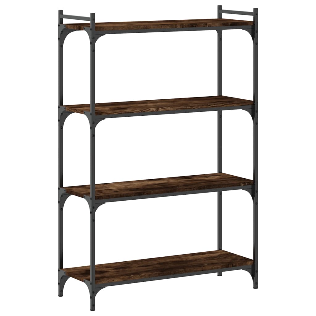 vidaXL Bibliotecă 4 niveluri stejar afumat 80x30x120 cm lemn prelucrat vidaXL Bibliotecă 4 niveluri stejar afumat 80x30x120 cm lemn prelucrat