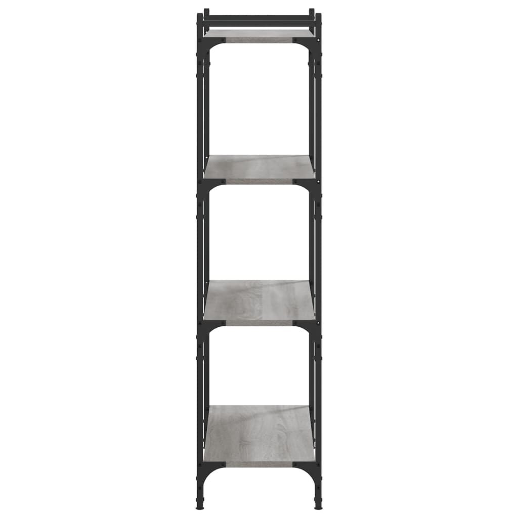 vidaXL Bibliotecă cu 4 niveluri gri sonoma 80x30x120 cm lemn prelucrat vidaXL Bibliotecă cu 4 niveluri gri sonoma 80x30x120 cm lemn prelucrat