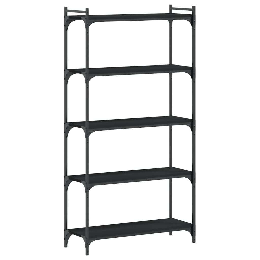vidaXL Bibliotecă cu 5 niveluri, negru, 80x30x154 cm, lemn prelucrat vidaXL Bibliotecă cu 5 niveluri, negru, 80x30x154 cm, lemn prelucrat