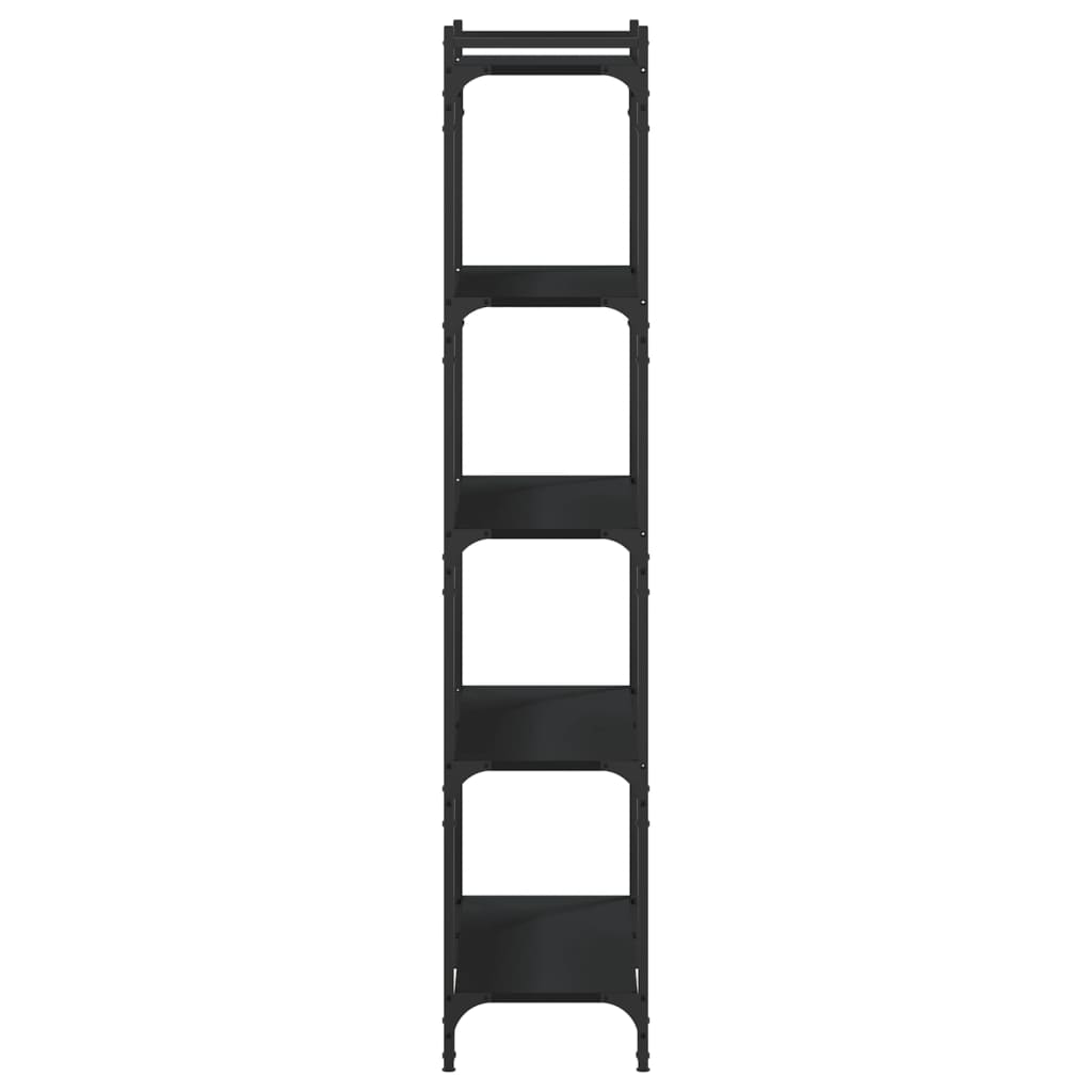 vidaXL Bibliotecă cu 5 niveluri, negru, 80x30x154 cm, lemn prelucrat vidaXL Bibliotecă cu 5 niveluri, negru, 80x30x154 cm, lemn prelucrat