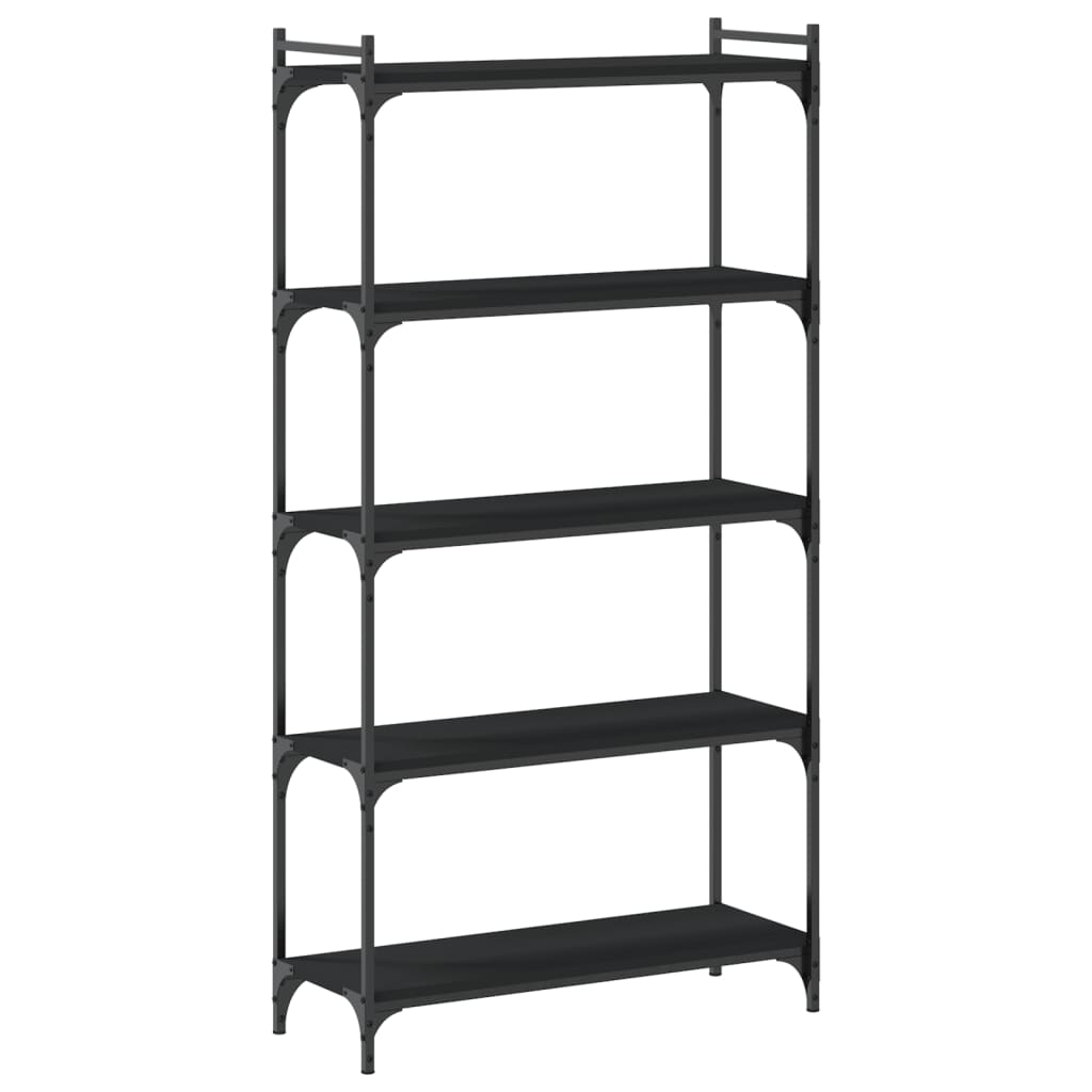 vidaXL Bibliotecă cu 5 niveluri, negru, 80x30x154 cm, lemn prelucrat vidaXL Bibliotecă cu 5 niveluri, negru, 80x30x154 cm, lemn prelucrat