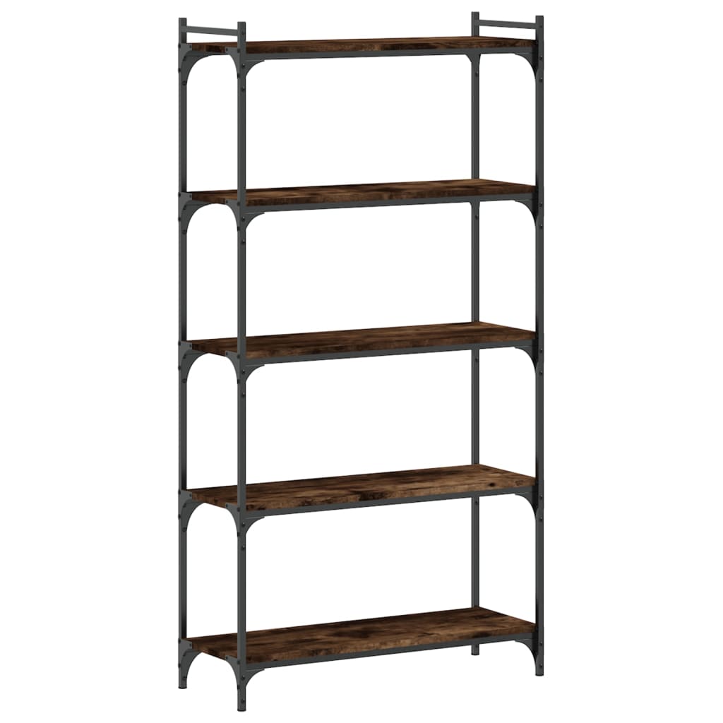vidaXL Bibliotecă 5 niveluri stejar afumat 80x30x154 cm lemn prelucrat vidaXL Bibliotecă 5 niveluri stejar afumat 80x30x154 cm lemn prelucrat