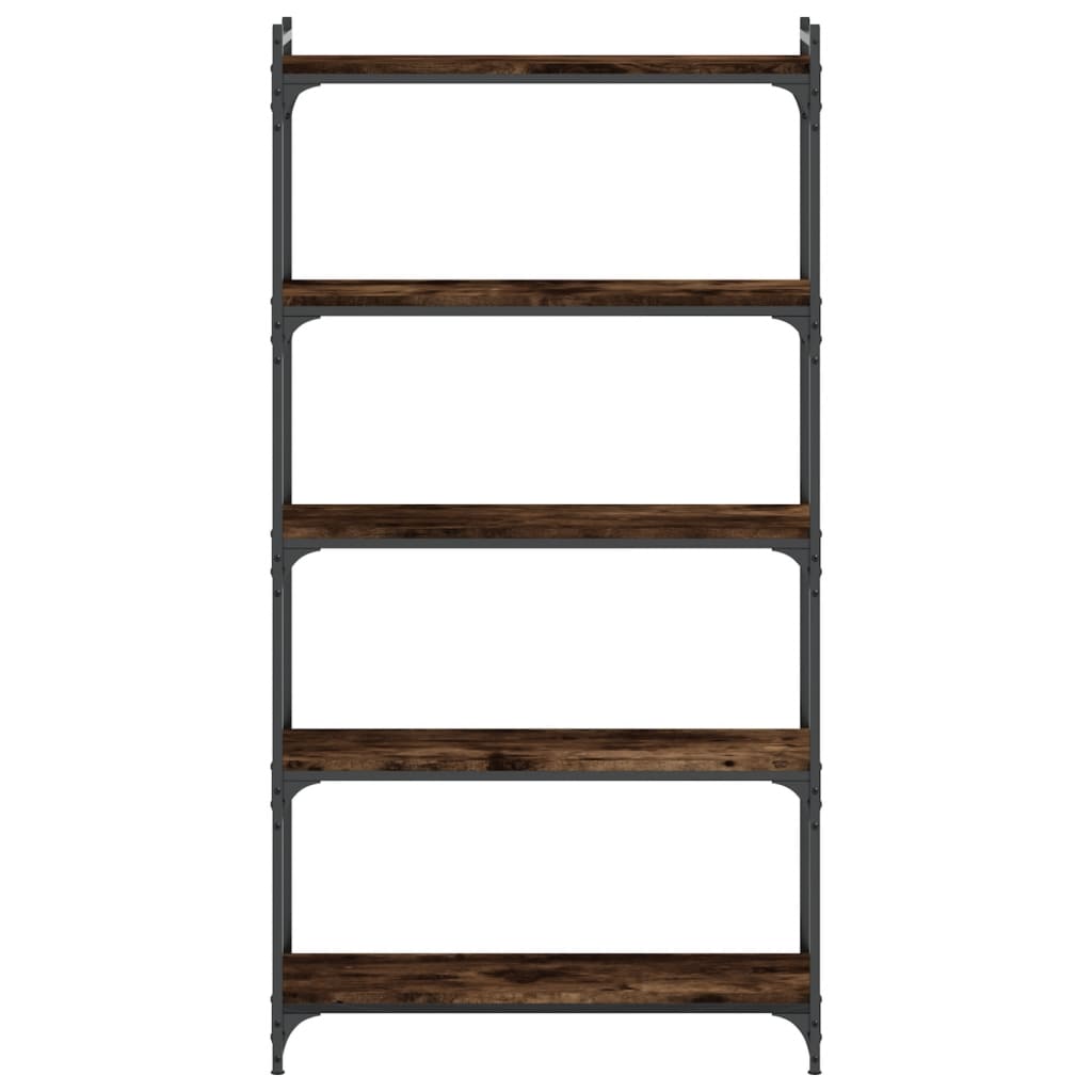 vidaXL Bibliotecă 5 niveluri stejar afumat 80x30x154 cm lemn prelucrat vidaXL Bibliotecă 5 niveluri stejar afumat 80x30x154 cm lemn prelucrat