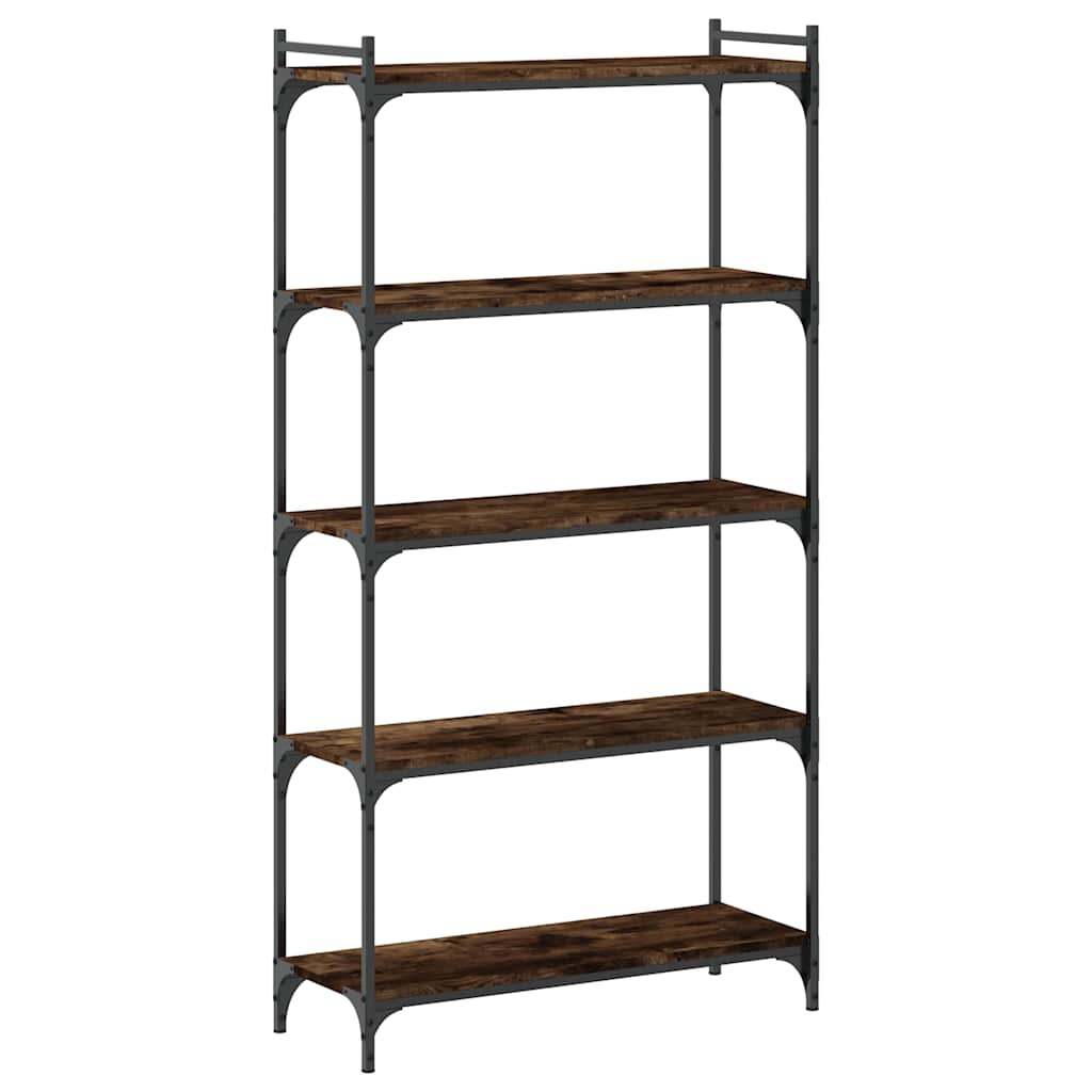 vidaXL Bibliotecă 5 niveluri stejar afumat 80x30x154 cm lemn prelucrat vidaXL Bibliotecă 5 niveluri stejar afumat 80x30x154 cm lemn prelucrat