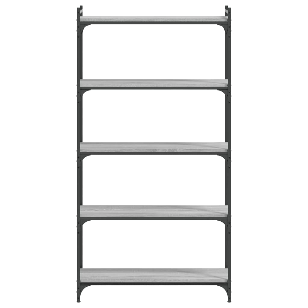 vidaXL Bibliotecă cu 5 niveluri gri sonoma 80x30x154 cm lemn prelucrat vidaXL Bibliotecă cu 5 niveluri gri sonoma 80x30x154 cm lemn prelucrat